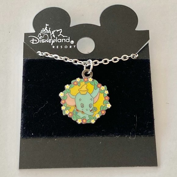 Vintage Disney Dumbo Elephant Charm Necklace 18" Disneyana Disneyland Stamped - Picture 3 of 8